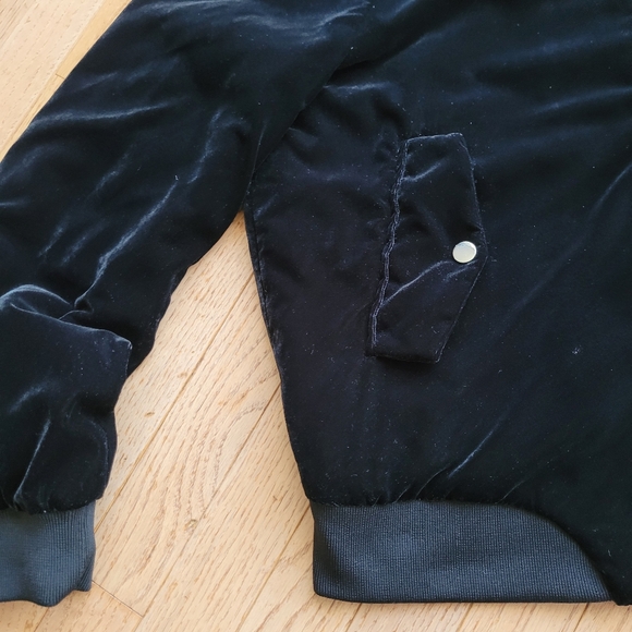 Vero Moda Velvet Bomber Jacket Black Gold Zip XL - Picture 5 of 10